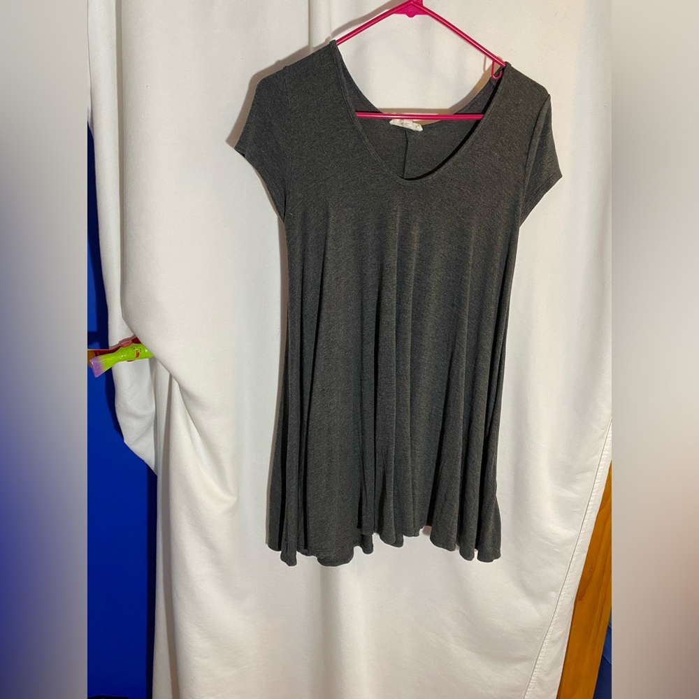 Rolla Coster Gray Asymmetrical Tunic with Cap Sleeves, Size Small